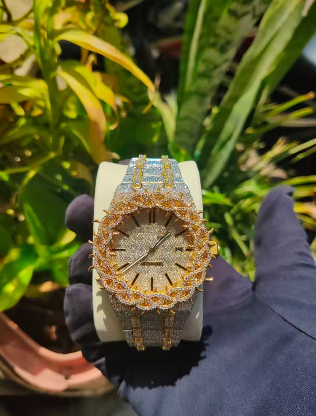 Luxury vvs moissanite Jesus crown watch