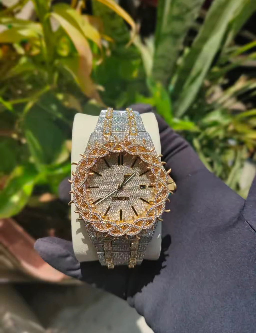 Luxury vvs moissanite Jesus crown watch